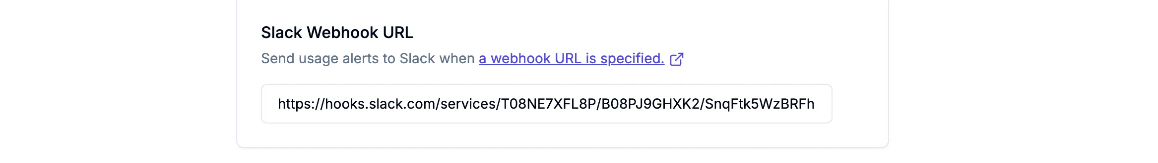 Paste webhook URL