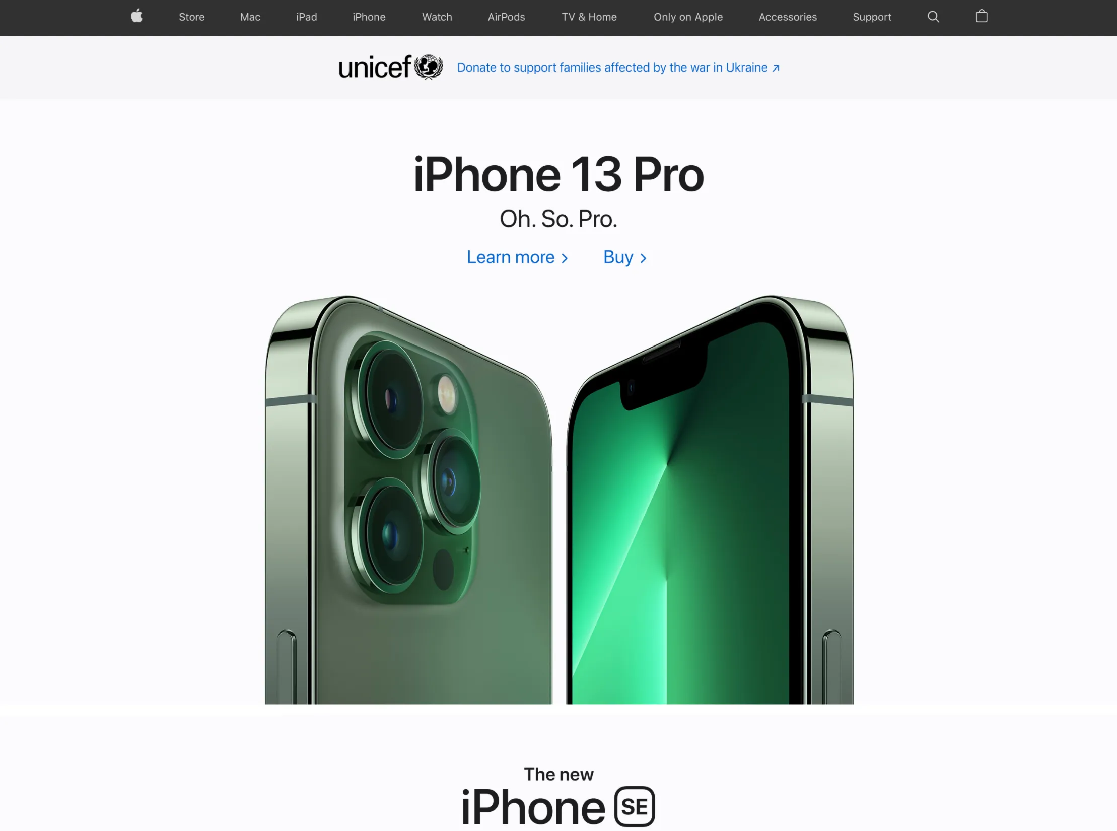 A screenshot of the Apple site