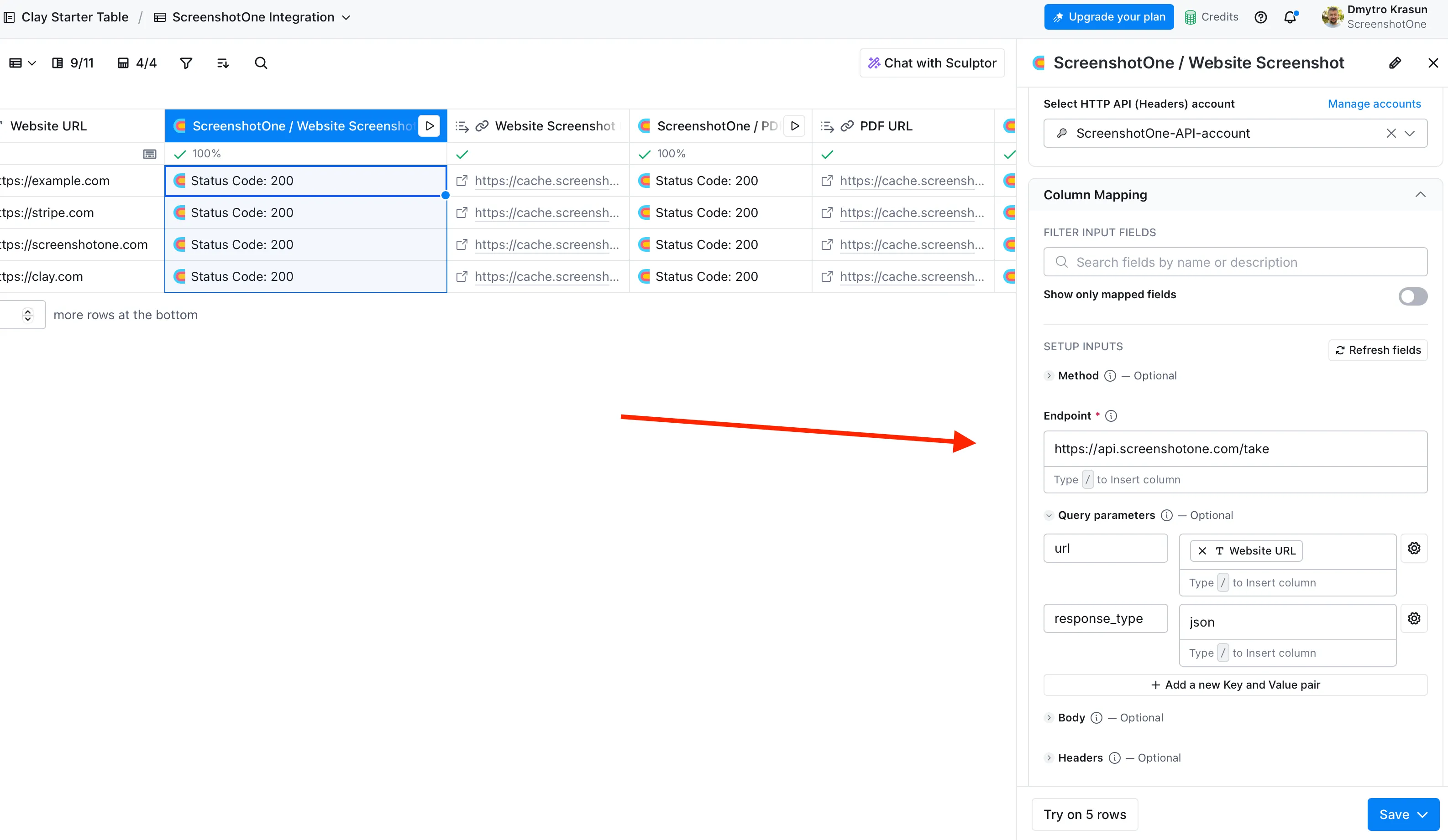 Clay / Configure the enrichment