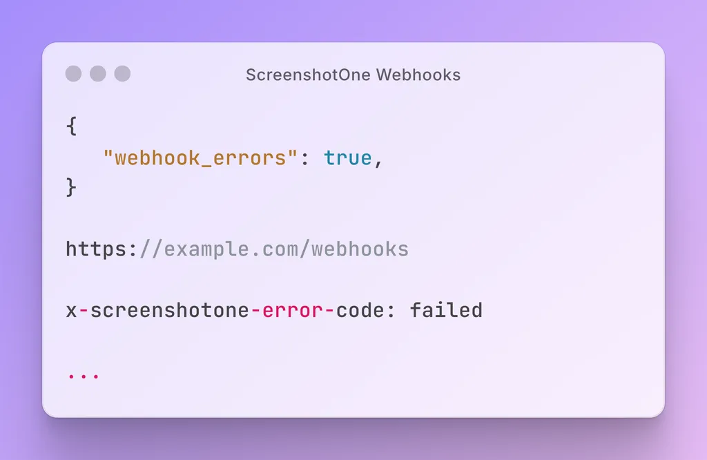 Rendering errors in webhooks