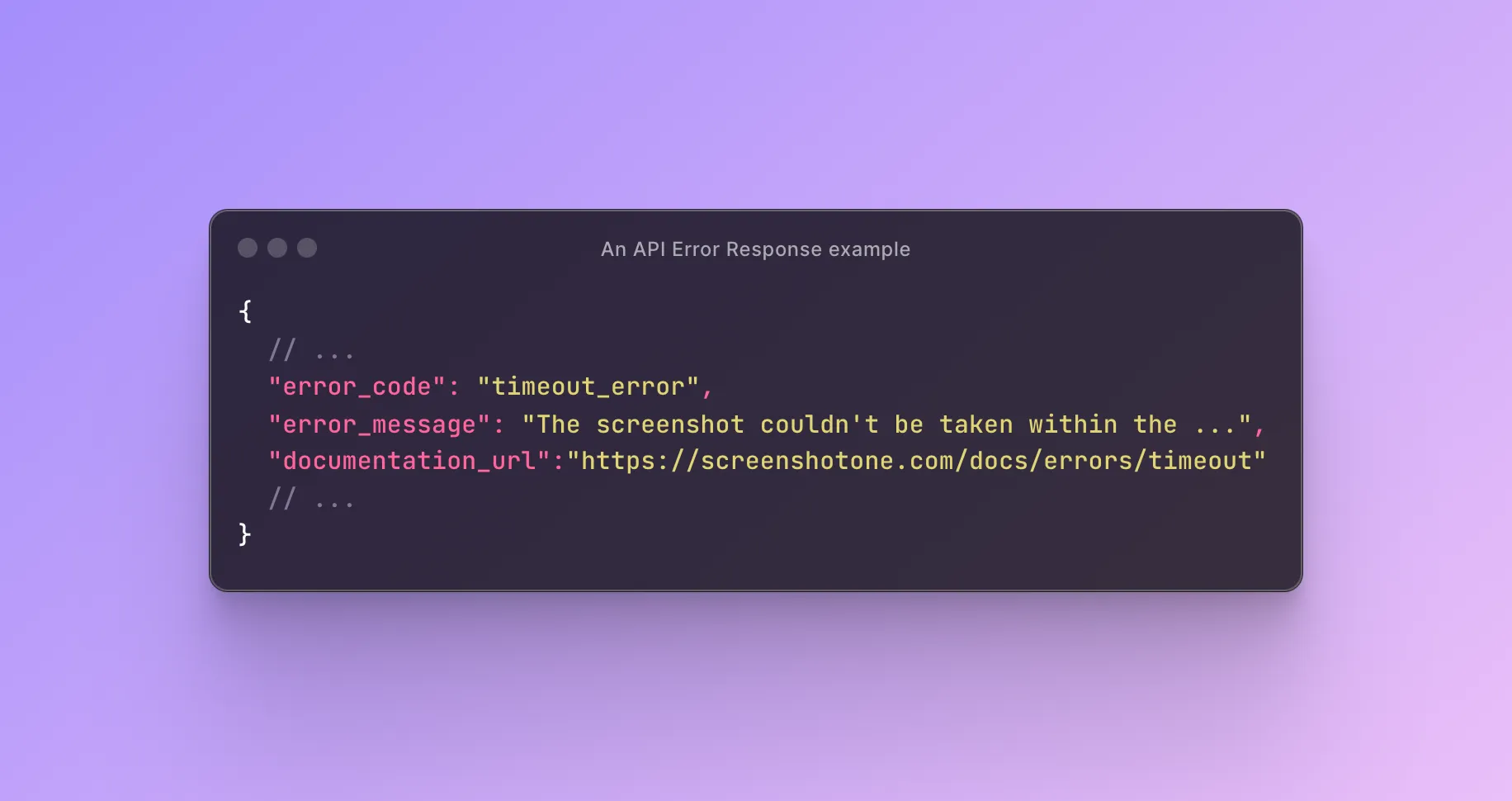 An error response example