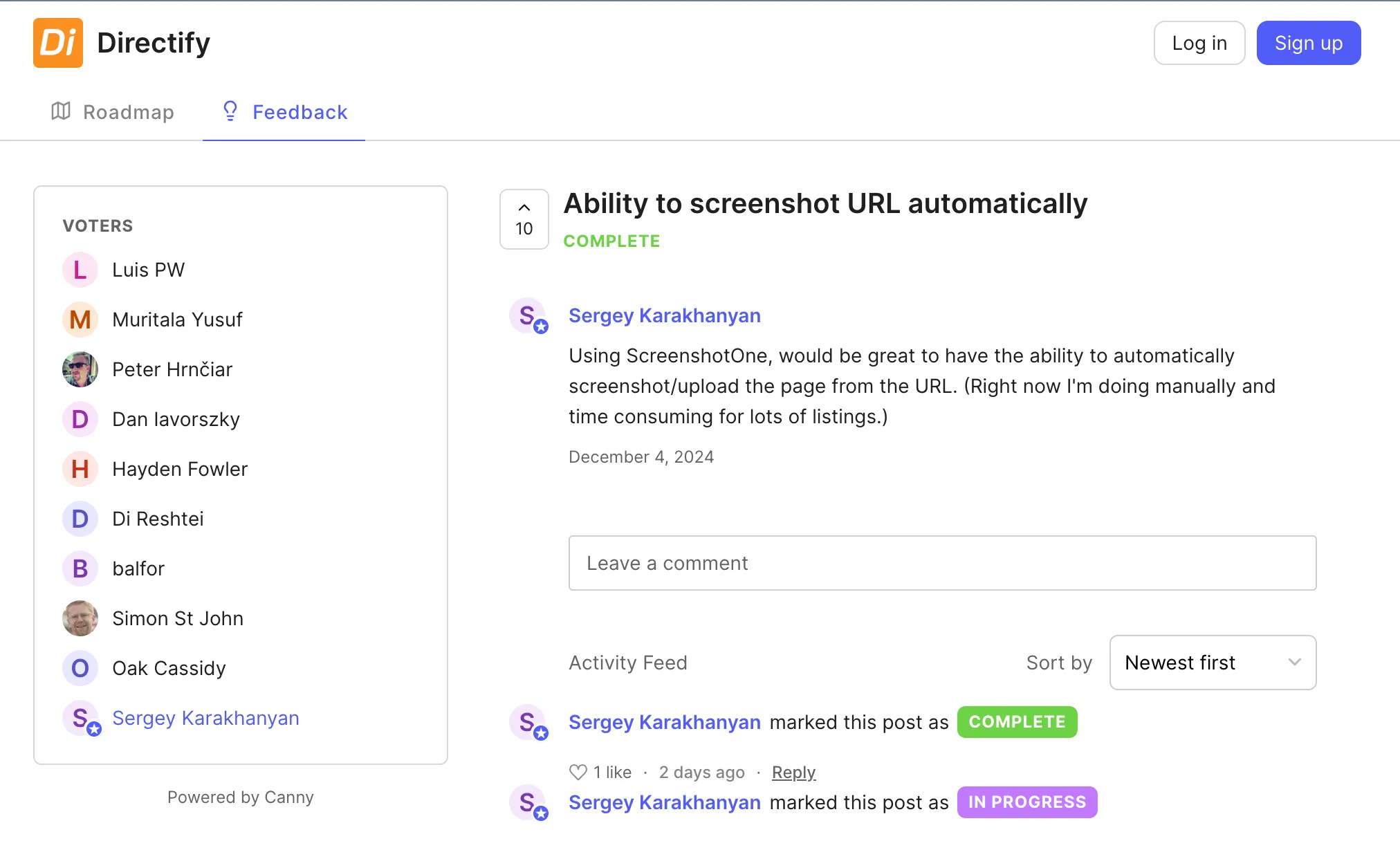 Directify Roadmap