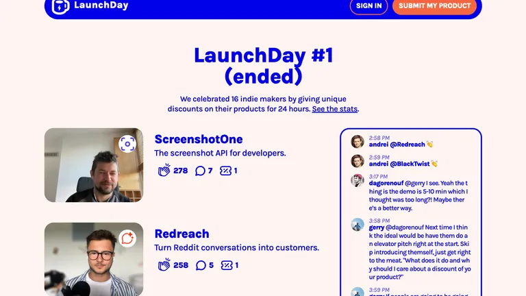 ScreenshotOne on LaunchDay!