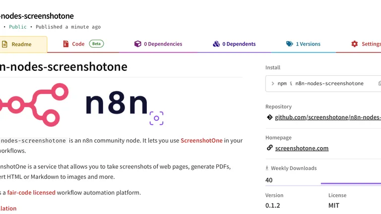 n8n integration for ScreenshotOne