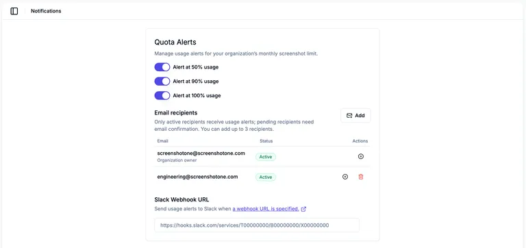 Multiple notification recipients