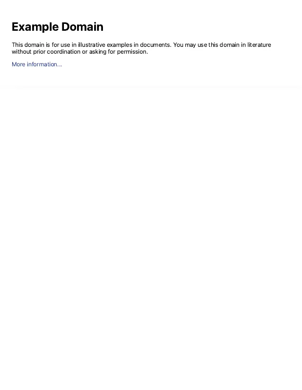 Preview of the downloadable Example Domain PDF document