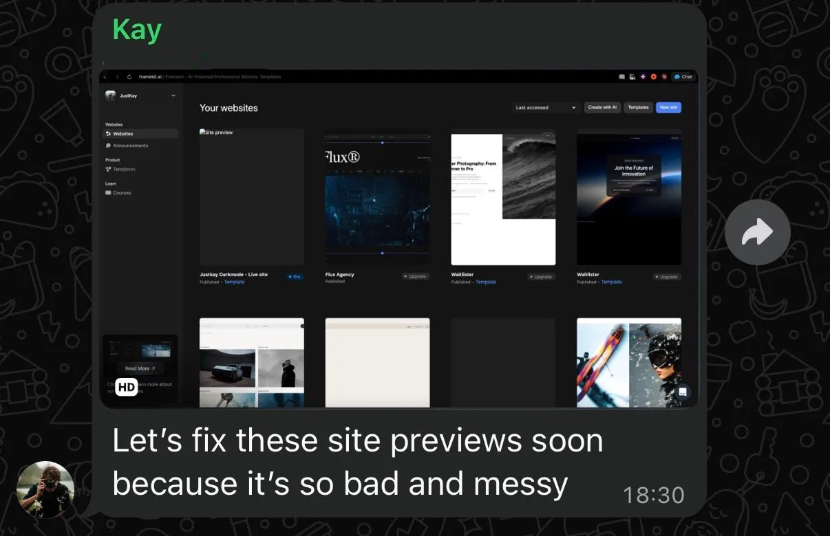 Previews before