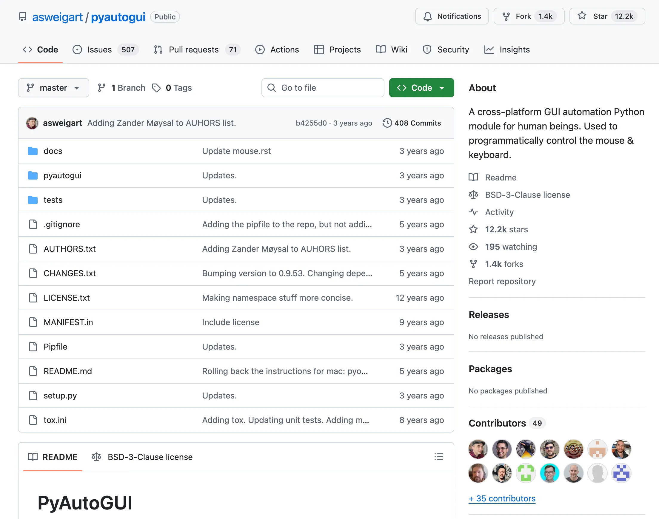 PyAutoGUI GitHub repository