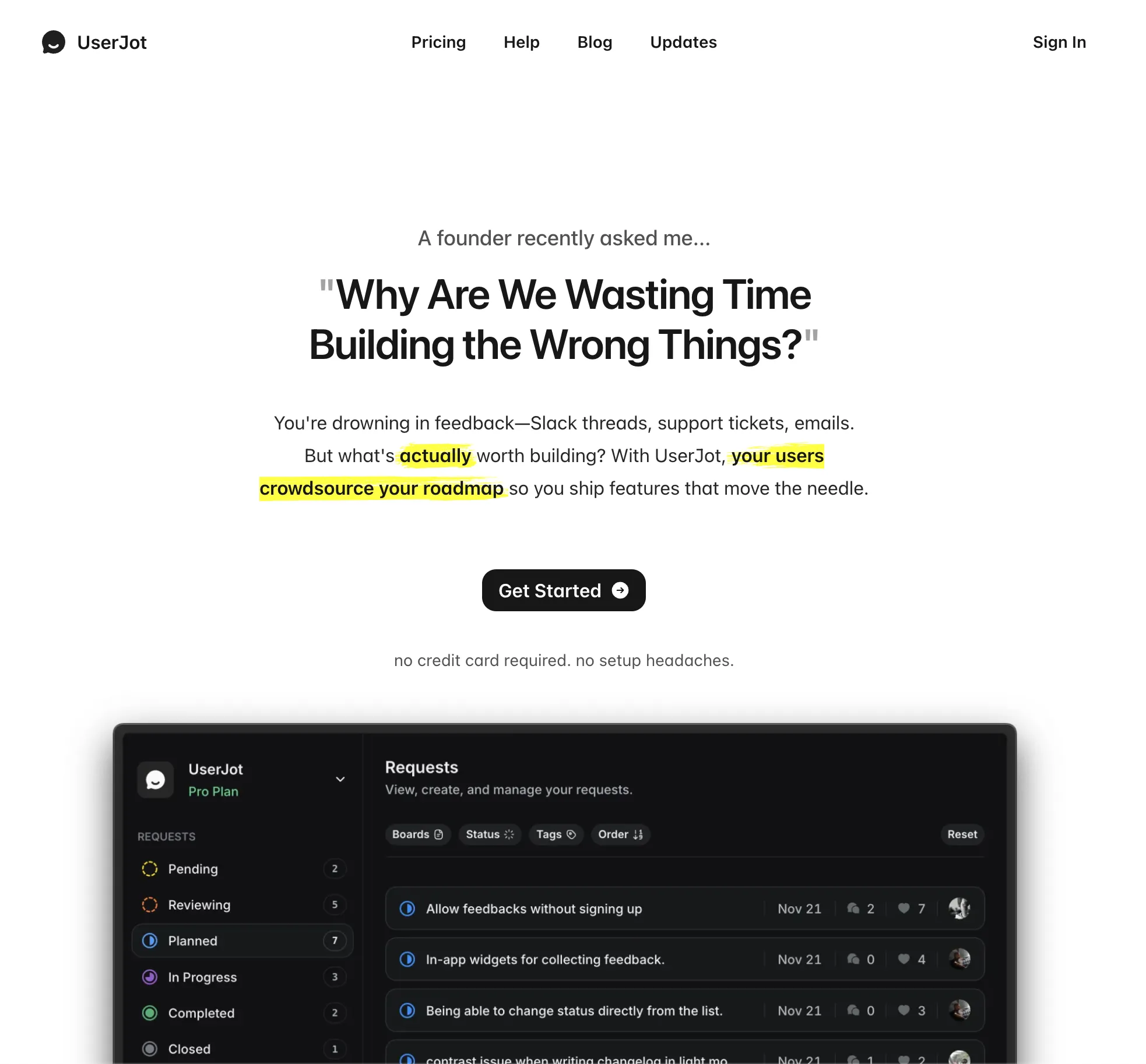 UserJot screenshot